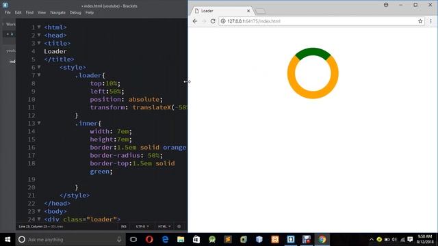 Html Css loader in easiest way !!! infinite loader using @keyframes!! simple css and html tages.... смотреть онлайн