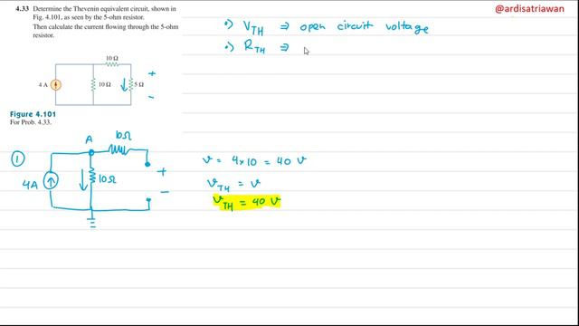 Problem 4.33 - Fundamental of Electric Circuits (Sadiku) 5th Ed - Thevenin Equivalent смотреть онлайн