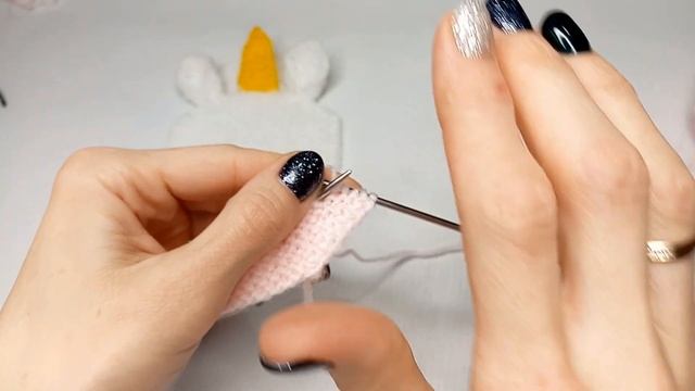 Единорог  вязаная аппликация для детской одежды / спицы и крючок/ Часть 2