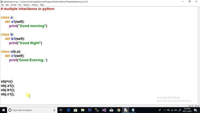 Python Tutorial in Hindi | Multiple Inheritance in Python | Hindi | Manish Nain смотреть онлайн