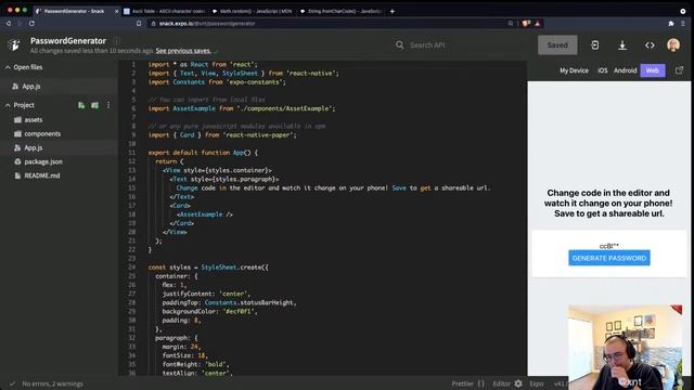 ?? LIVE CODING: ? Password Generator en React Native ? смотреть онлайн
