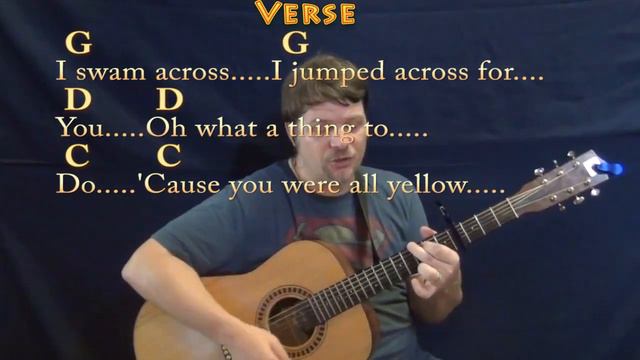 Yellow (Coldplay) Guitar Cover Lesson with Chords/Lyrics - Capo 4th - 8th Strum смотреть онлайн