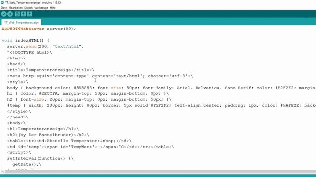 ESP8266 als Webserver, Temperaturanzeige mit einem DHT11 смотреть онлайн