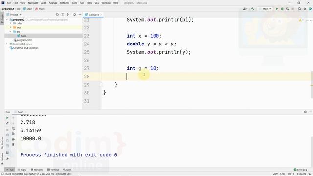 #Java Урок 2.8 Решение 1 задания. Видеоуроки с нуля для детей 12+ лет от школы Codim.Online смотреть онлайн