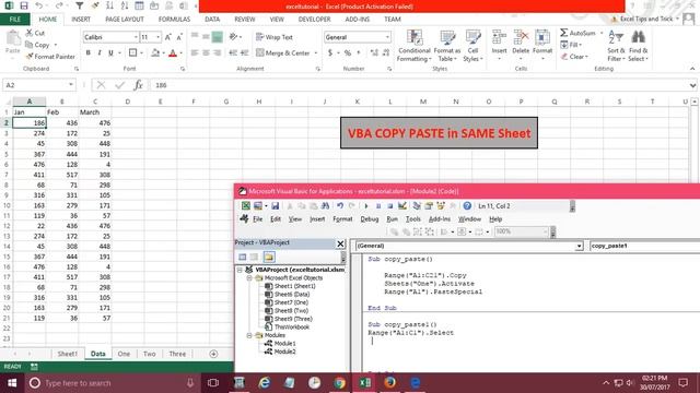 Copy Paste Data Using Excel- VBA смотреть онлайн