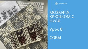 Мозаика крючком с нуля. Урок 8. Совы