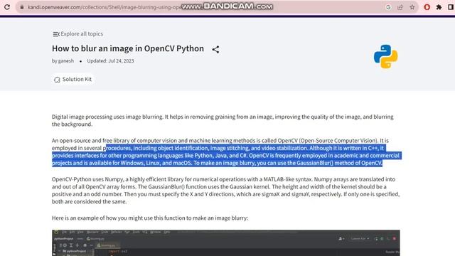 How to blur an image in OpenCV Python complete information tutorial #opencvpython смотреть онлайн