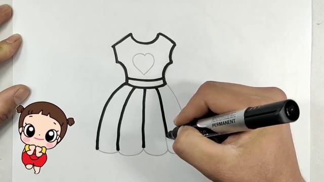 How to draw dresses for kids / Desenhe vestidos para crisanças / Рисуем рубашку для детей. смотреть онлайн