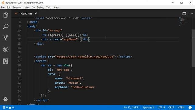 Vue js 2 Tutorial - 5 - Binding Text смотреть онлайн