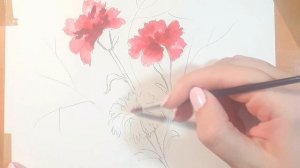 Как рисовать цветы. Гвоздики. День Победы. 9 мая.