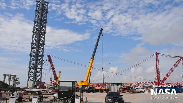 Booster 3 Now Freestanding on Pad A | SpaceX Boca Chica смотреть онлайн