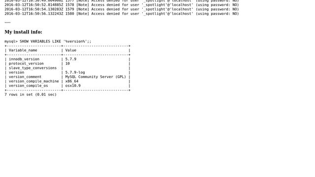 Databases: How to stop OSX MySQL filling up error logs? смотреть онлайн