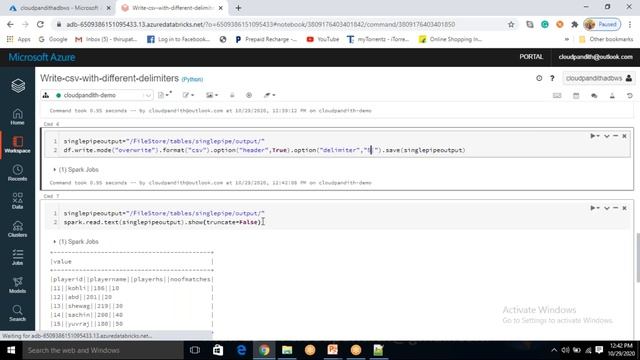 19. Write dataframe as CSV file with different delimiters in Azure Databricks смотреть онлайн