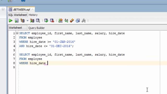 BETWEEN and NOT BETWEEN (Introduction to Oracle SQL) смотреть онлайн