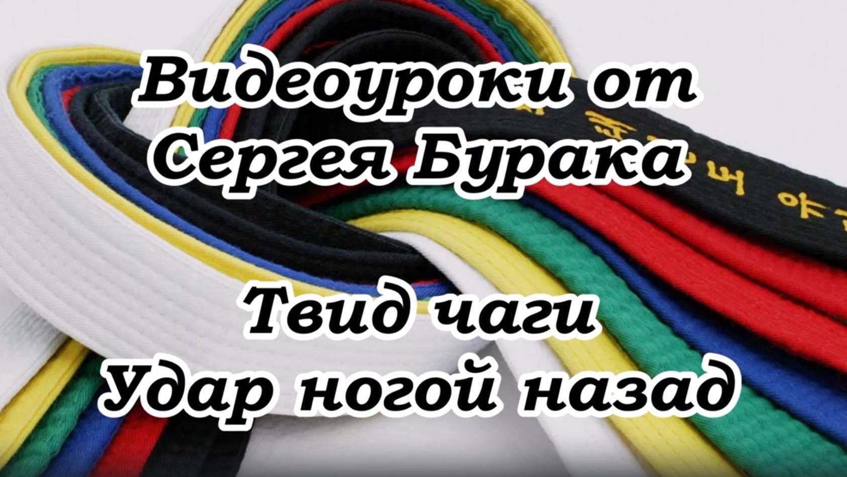 Видеоуроки от Сергея Бурака. Твид чаги. Удар ногой назад. смотреть онлайн