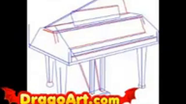 How to draw a piano, step by step смотреть онлайн