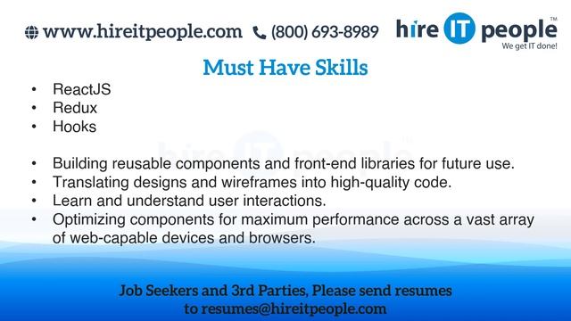 Reactive Programming Jobs | react JS Jobs | Richardson, TX | Job ID: 35666 | смотреть онлайн