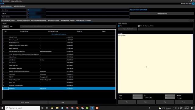#7 TUTORIAL API AUTOMATION [ SEND MESSAGE TO GROUP TELEGRAM ] - TELEBOOST -TELEGRAM MARKETING 2022 смотреть онлайн