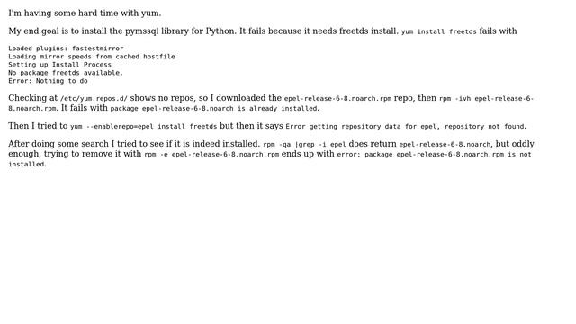CentOS 6, having hard time with yum, repos and installing packages (2 Solutions!!) смотреть онлайн