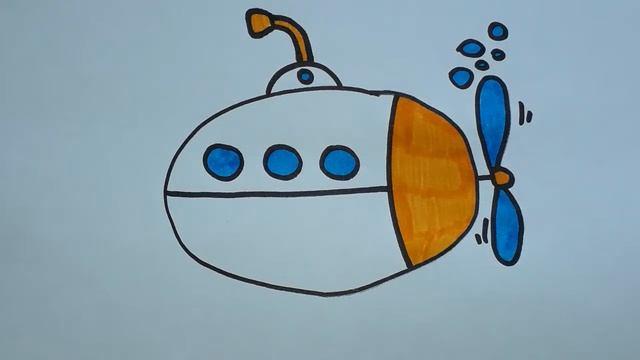 Рисунки раскраски своими руками для детей. Как нарисовать подводную лодку очень просто и быстро. смотреть онлайн