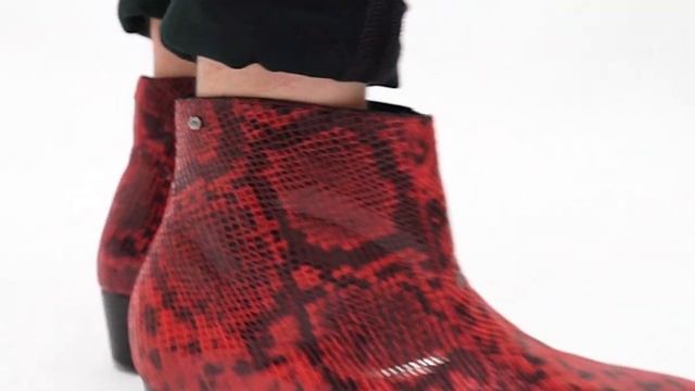 Club Cubano ROMARIO Mens Leather Cuban Heel Boots Python Red | Shuperb™ смотреть онлайн