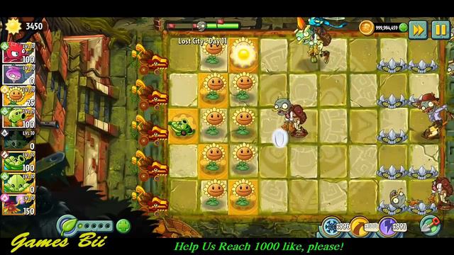 Witch Hazel, Magnifying Grass vs All Zombies - Plants vs Zombies 2 смотреть онлайн