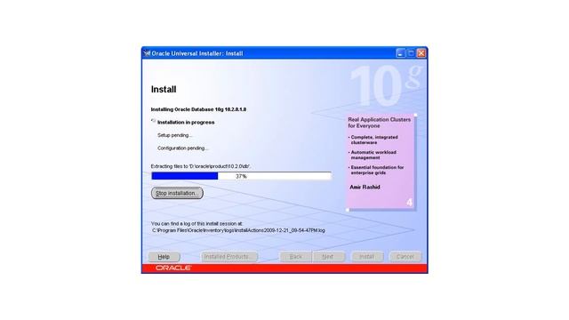 Installation of ORACLE 10g Database смотреть онлайн