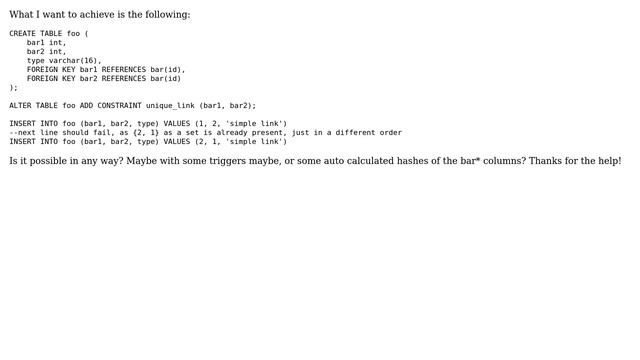 Databases: Is it possible to have unique together constraint on a SET of columns in PostgreSQL? смотреть онлайн