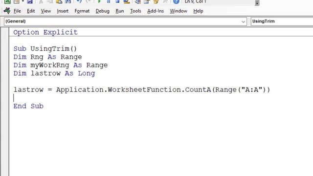 Using TRIM Function in VBA смотреть онлайн