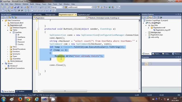 ASP.NET Tutorial 4- How to Create a Login website - Connecting Database to Registration Page смотреть онлайн