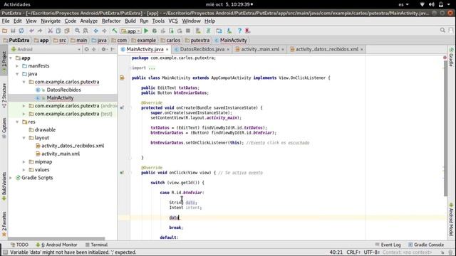 Enviar datos entre actividades en Android Studio ( Método putExtra() ) смотреть онлайн