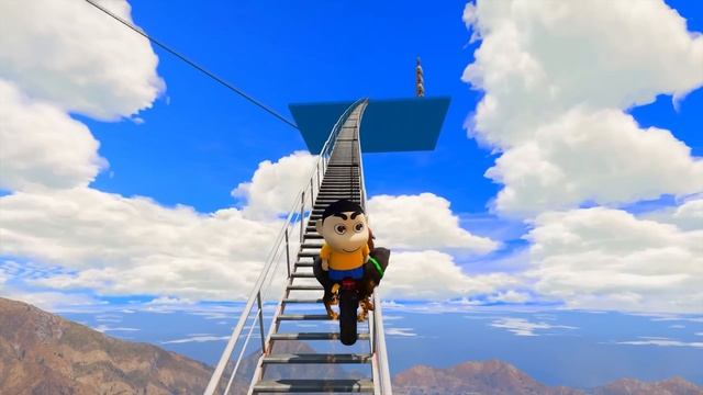 SHINCHAN AND FRANKLIN WENT TO HEAVEN BY SECRET STAIRS WITH BIKE IN GTA 5