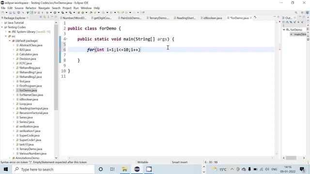 For Loop in JAVA(Example 2) смотреть онлайн
