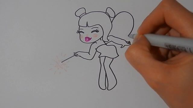 Как просто нарисовать МИЛУЮ МАЛЕНЬКУЮ ФЕЮ, рисунки для детей/425/How to draw a CUTE FAIRY смотреть онлайн