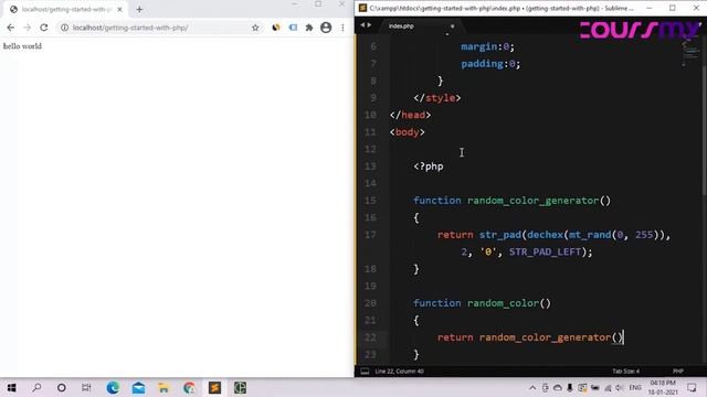 Coursmy PHP Tutorial Series - Random Colorful pattern смотреть онлайн