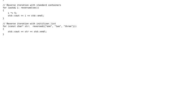 Code Review: Python reversed in C++11 смотреть онлайн