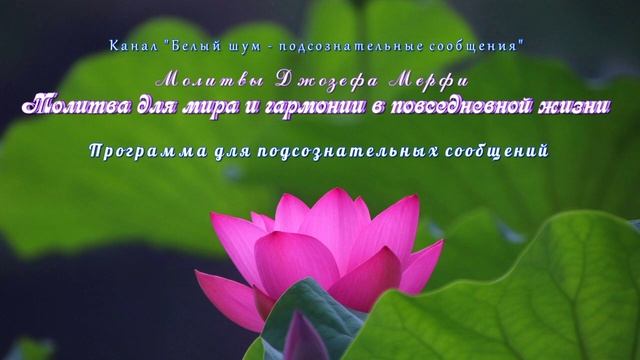 Джозеф Мерфи. Молитва для мира и гармонии в повседневной жизни. (Саблиминал). смотреть онлайн