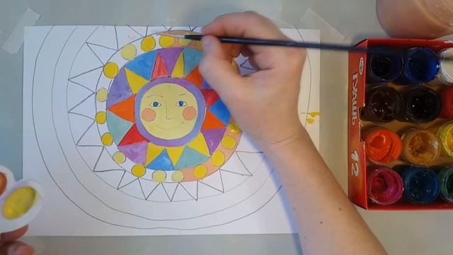 Как нарисовать необычное солнце.Солнце.#маленький_художник смотреть онлайн