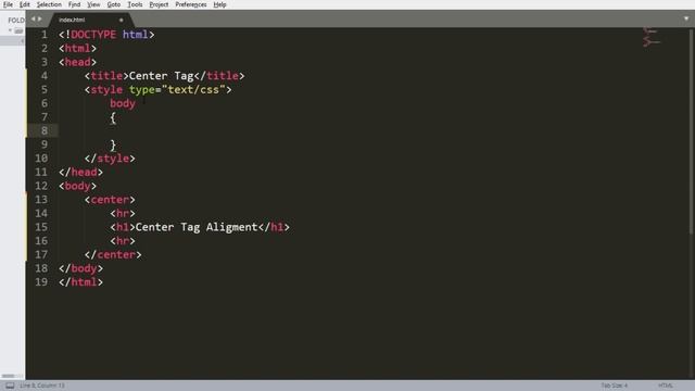 Center Text Align By center Tag|Center Tag|HTML& CSS смотреть онлайн