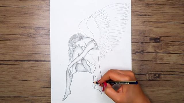 How to Draw a Realistic Sad Angel Step by Step | Pencil Drawing Tutorial смотреть онлайн