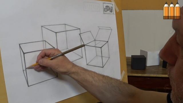 Часть 2. ЛИНЕЙНО-КОНСТРУКТИВНЫЙ РИСУНОК. Построение куба и призм смотреть онлайн