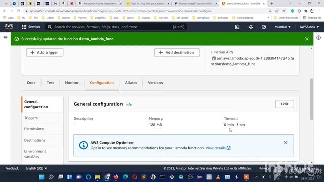 AWS Lambda Function Configuration Timeout смотреть онлайн