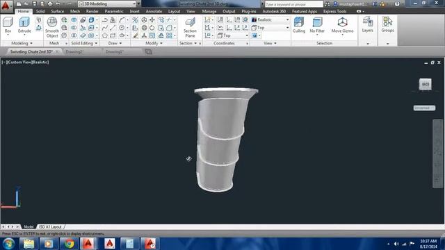 AutoCAD 2014 3D design Metal construction (test) смотреть онлайн