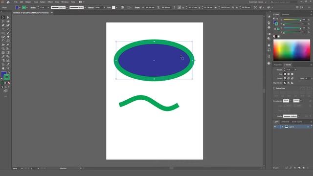 Adobe Illustrator. Урок 3. Контур. Пунктирная линия. Как поменять цвет и толщину. смотреть онлайн
