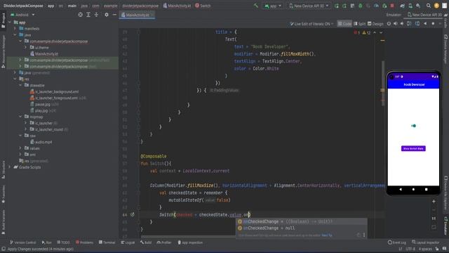 Switch in Android Jetpack Compose Kotlin Android Studio in Hindi смотреть онлайн