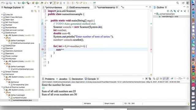 Sum the series number in Math by Java Programming,Part02 смотреть онлайн