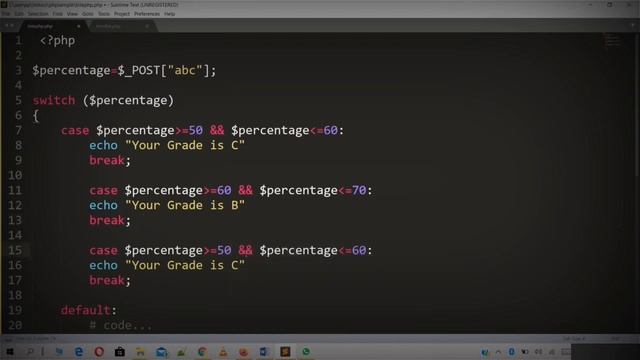 120 Switch Statement PHP смотреть онлайн