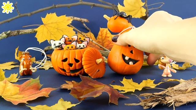 Хэллоуин Тыквы с сюрпризами! видео для детей. распаковка. для малышей. мультики. для детей. сюрприз смотреть онлайн