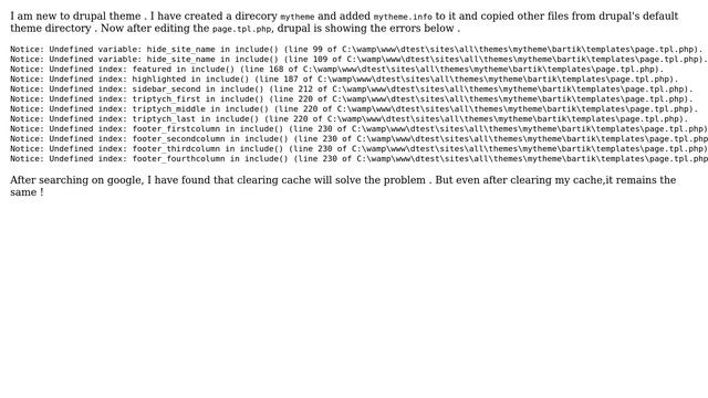 Drupal error after creating new theme ,Undefined variable: hide_site_name and other similar error смотреть онлайн