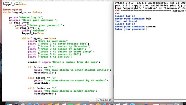 1 Python School Database menu system log in and out смотреть онлайн